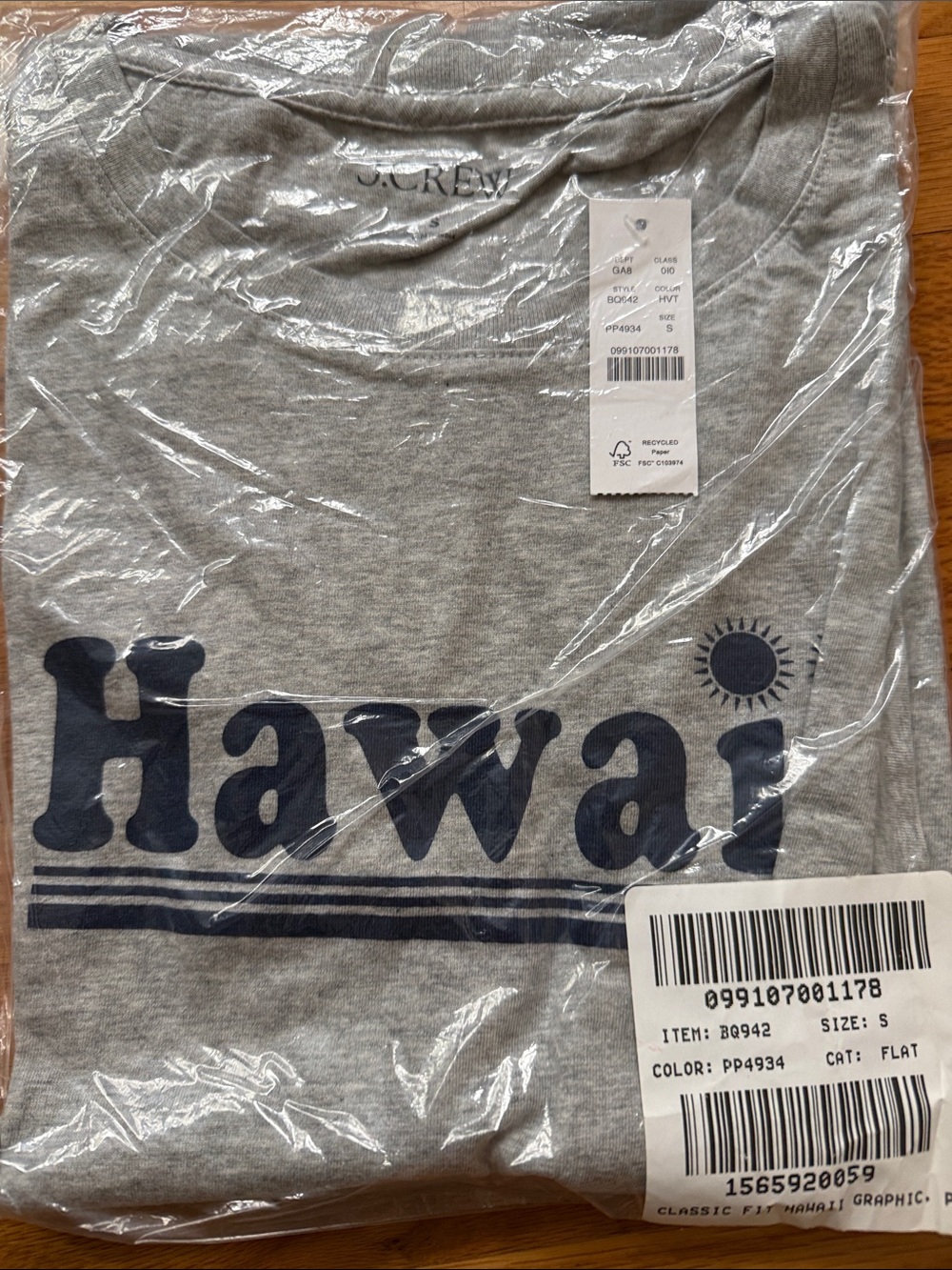 J.Crew Gray "Hawaii" Graphic Tee